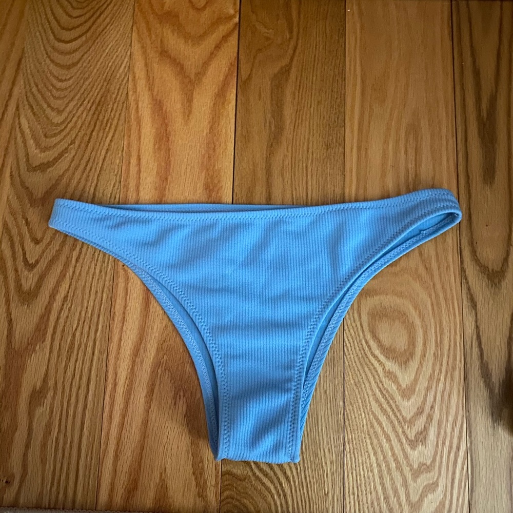 Blue ribbed bikini bottom